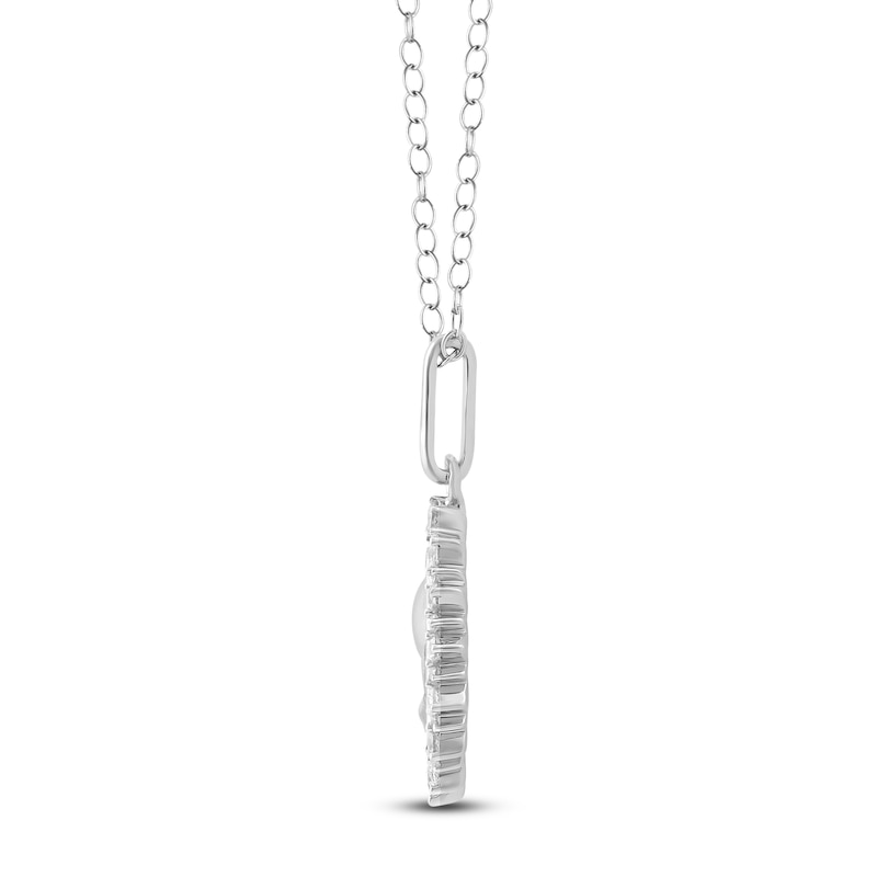 Main Image 3 of Diamond Zodiac Aquarius Medallion Necklace 1/3 ct tw Sterling Silver 18"