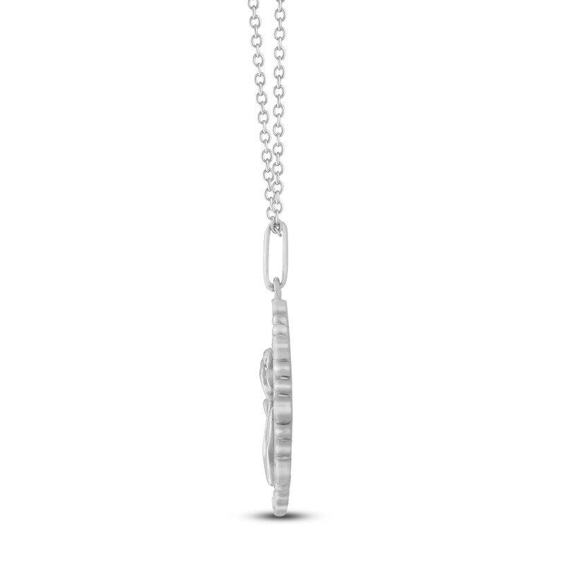 Main Image 3 of Daffodil Birth Flower Diamond Necklace 1/4 ct tw Sterling Silver 18"