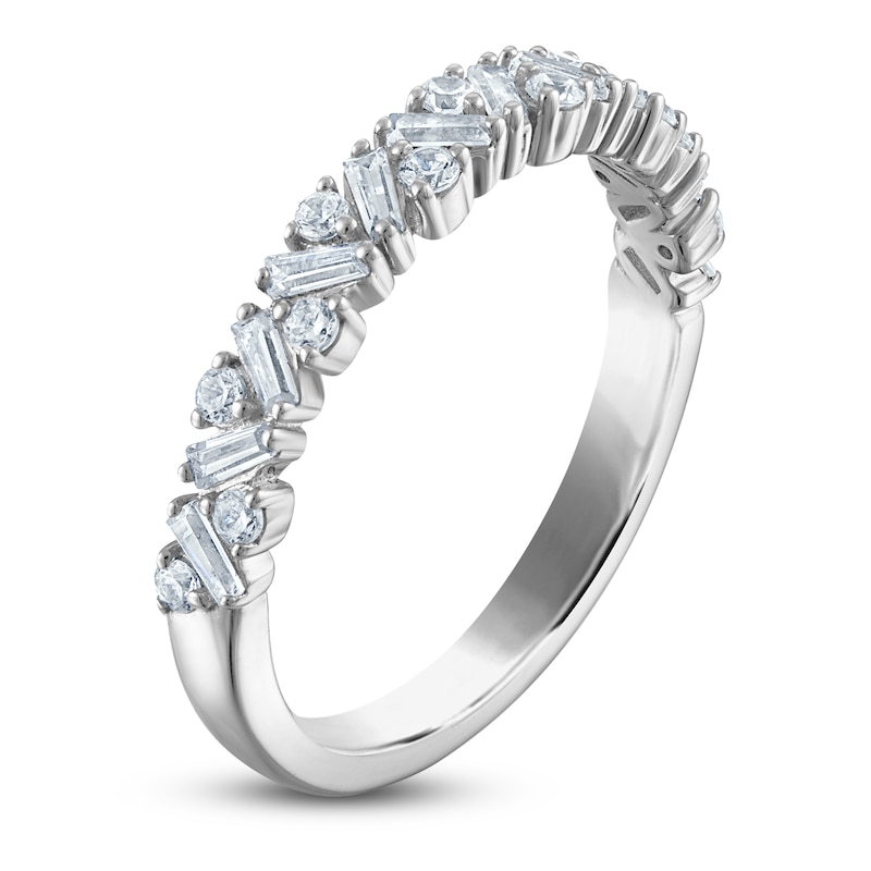 Main Image 2 of Vera Wang VOW Baguette & Round-Cut Diamond Wedding Band 1/2 ct tw 14K White Gold