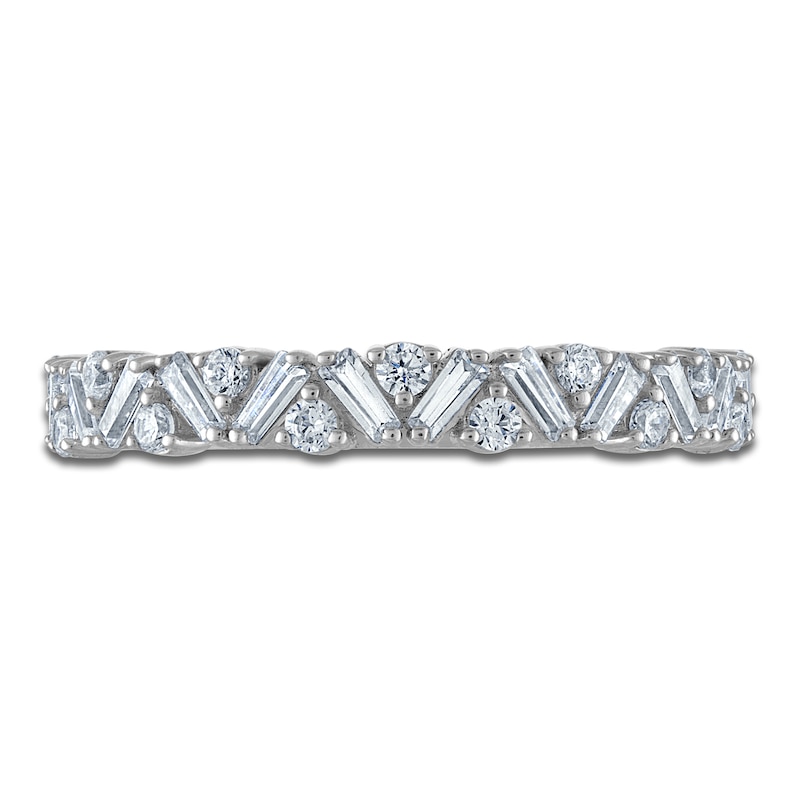 Main Image 3 of Vera Wang VOW Baguette & Round-Cut Diamond Wedding Band 1/2 ct tw 14K White Gold