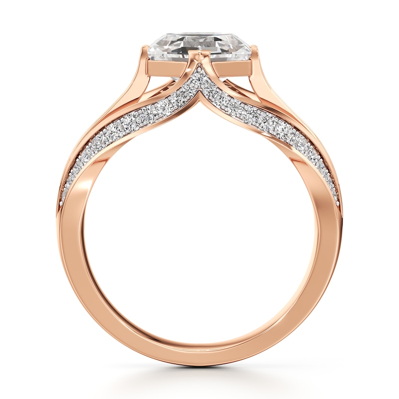 Main Image 2 of J'Lure Lab-Grown Diamond Hexagon Step-Cut Engagement Ring 2-3/8 ct tw 18K Rose Gold
