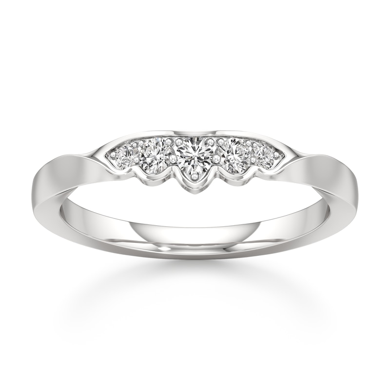 Main Image 1 of J'Lure Lab-Grown Diamond Scalloped Wedding Band 1/6 ct tw 18K White Gold