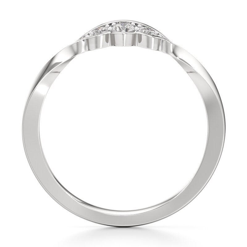Main Image 2 of J'Lure Lab-Grown Diamond Scalloped Wedding Band 1/6 ct tw 18K White Gold