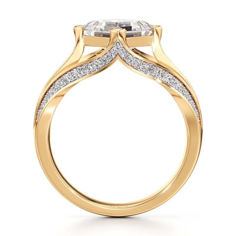 Main Image 2 of J'Lure Lab-Grown Diamond Carre Step-Cut Engagement Ring 2-3/8 ct tw 18K Yellow Gold