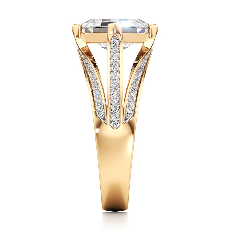 Main Image 3 of J'Lure Lab-Grown Diamond Carre Step-Cut Engagement Ring 2-3/8 ct tw 18K Yellow Gold