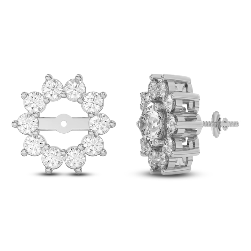 Main Image 2 of Lab-Grown Diamond Flower Earring Jackets 2-1/5 ct tw 10K White Gold (Jacket Only)