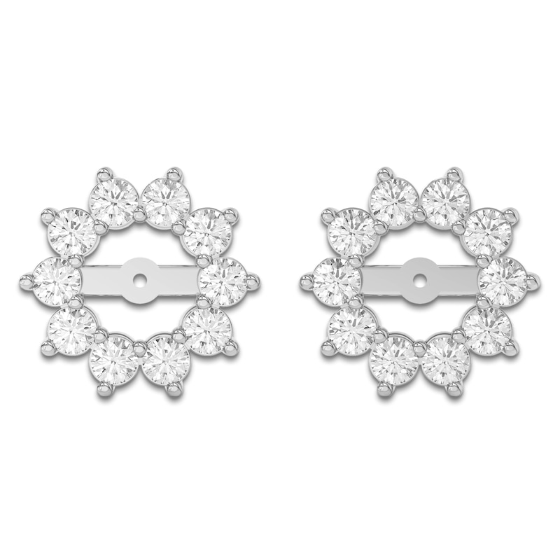 Main Image 3 of Lab-Grown Diamond Flower Earring Jackets 2-1/5 ct tw 10K White Gold (Jacket Only)