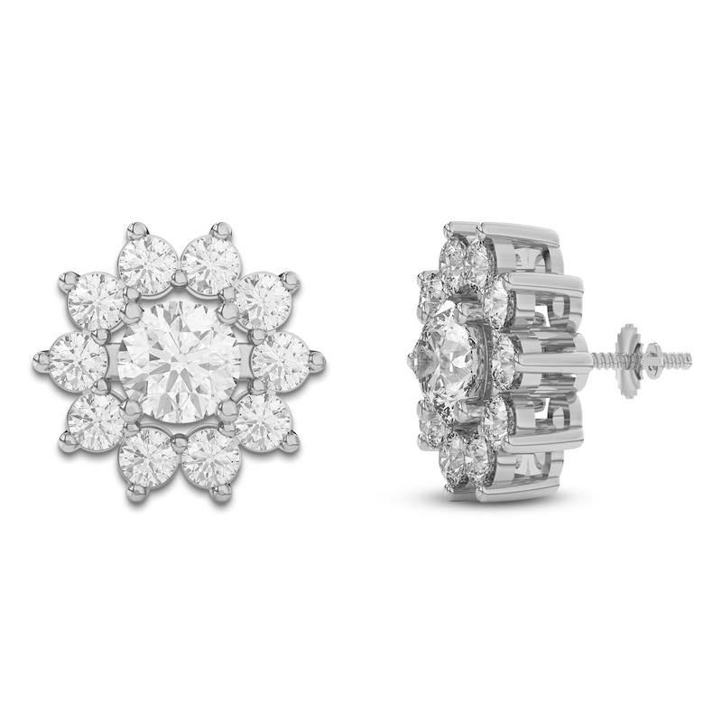 Main Image 5 of Lab-Grown Diamond Flower Earring Jackets 2-1/5 ct tw 10K White Gold (Jacket Only)