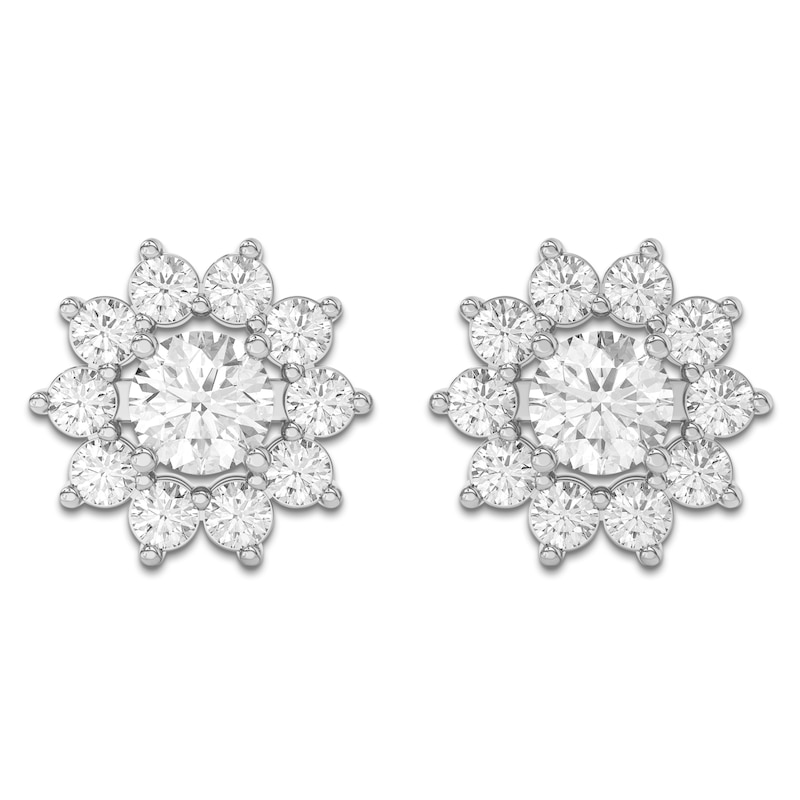 Main Image 6 of Lab-Grown Diamond Flower Earring Jackets 2-1/5 ct tw 10K White Gold (Jacket Only)