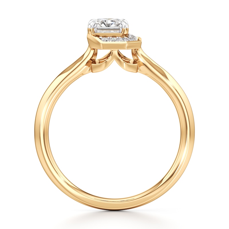 Main Image 2 of J'Lure Radiant Brilliant-Cut Lab-Grown Diamond Half-Halo Engagement Ring 1 ct tw 18K Yellow Gold