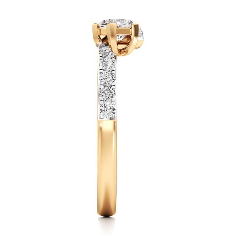 Main Image 3 of J'Lure Pentagon Brilliant-Cut Lab-Grown Diamond Contour Wedding Band 1/2 ct tw 18K Yellow Gold
