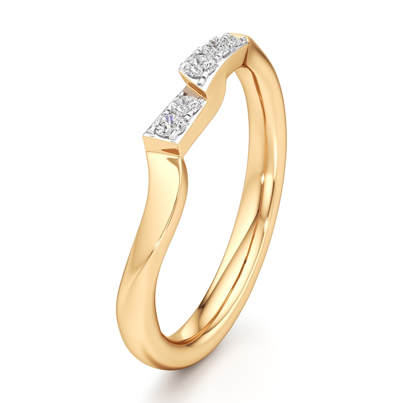 Main Image 4 of J'Lure Lab-Created Diamond Wedding Band 1/8 ct tw 18K Yellow Gold