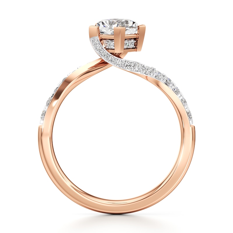 Main Image 2 of J'Lure Pentagon Brilliant-Cut Lab-Grown Diamond Bypass Engagement Ring 1-1/3 ct tw 18K Rose Gold