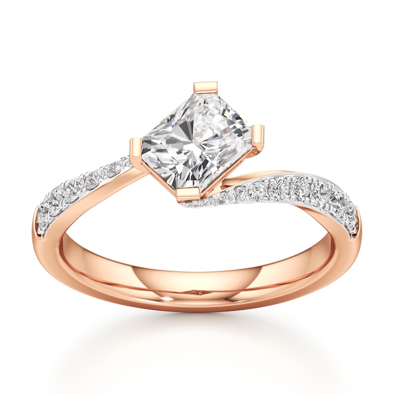 Main Image 1 of J'Lure Radiant Brilliant-Cut Lab-Grown Diamond Bypass Engagement Ring 1-1/3 ct tw 18K Rose Gold