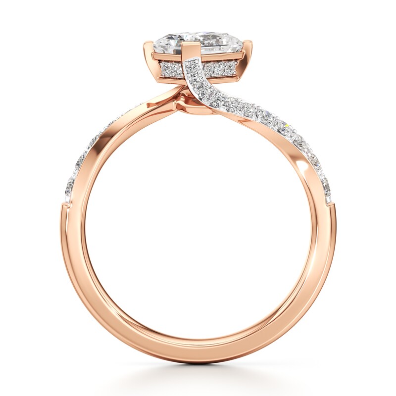 Main Image 2 of J'Lure Radiant Brilliant-Cut Lab-Grown Diamond Bypass Engagement Ring 1-1/3 ct tw 18K Rose Gold
