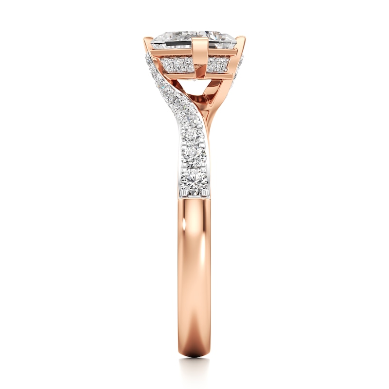 Main Image 3 of J'Lure Radiant Brilliant-Cut Lab-Grown Diamond Bypass Engagement Ring 1-1/3 ct tw 18K Rose Gold