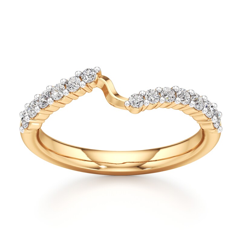 Main Image 1 of J'Lure Lab-Grown Diamond Contour Wedding Band 1/3 ct tw 18K Yellow Gold