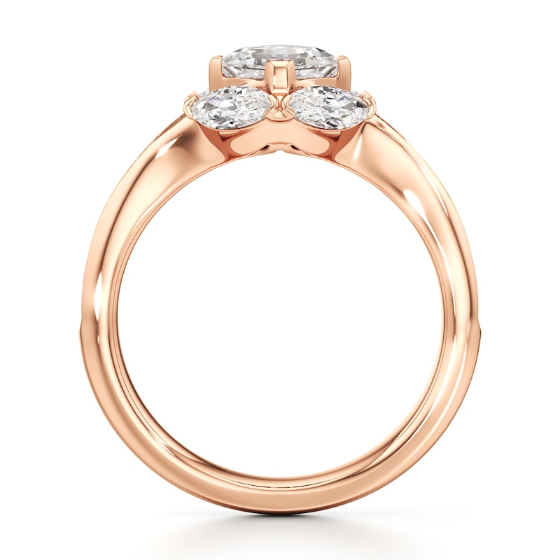 Main Image 2 of J'Lure Square-Emerald Step-Cut Lab-Grown Diamond Engagement Ring 1-5/8 ct tw 18K Rose Gold