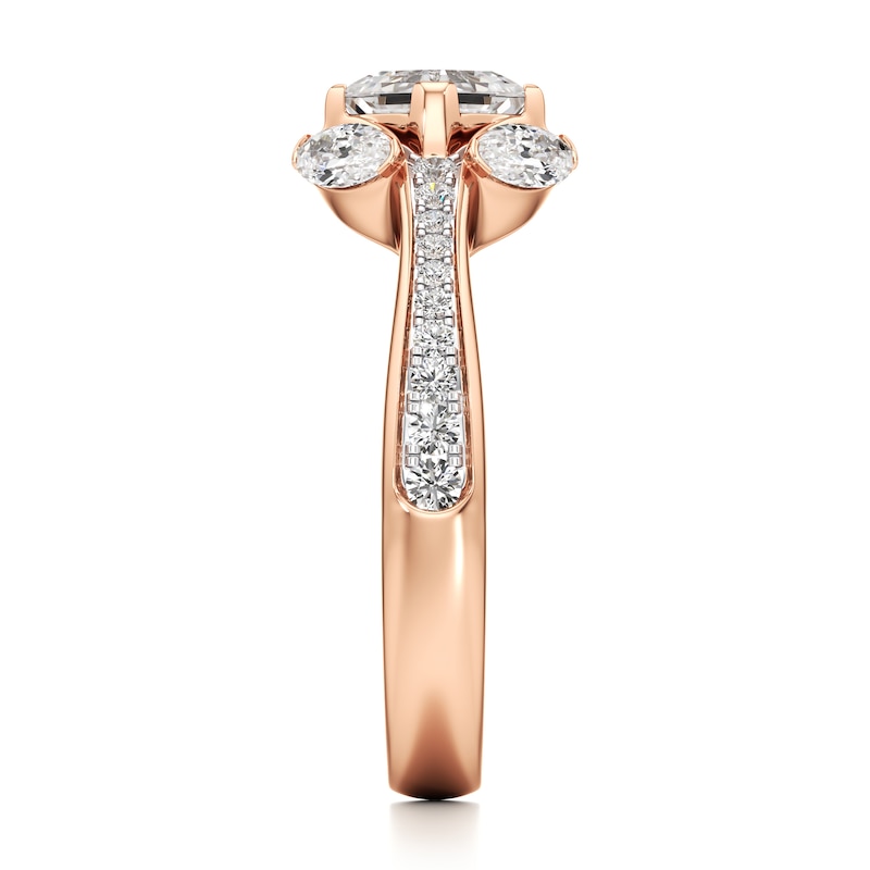 Main Image 3 of J'Lure Square-Emerald Step-Cut Lab-Grown Diamond Engagement Ring 1-5/8 ct tw 18K Rose Gold