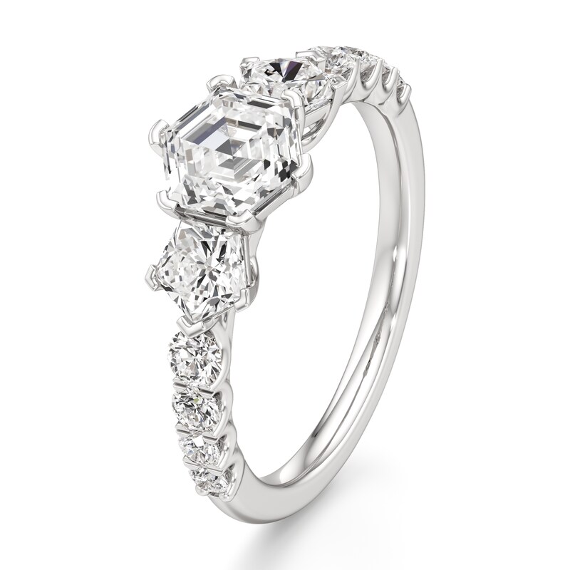 Main Image 4 of J'Lure Hexagon Step-Cut Lab-Grown Diamond Engagement Ring 1-7/8 ct tw 18K White Gold