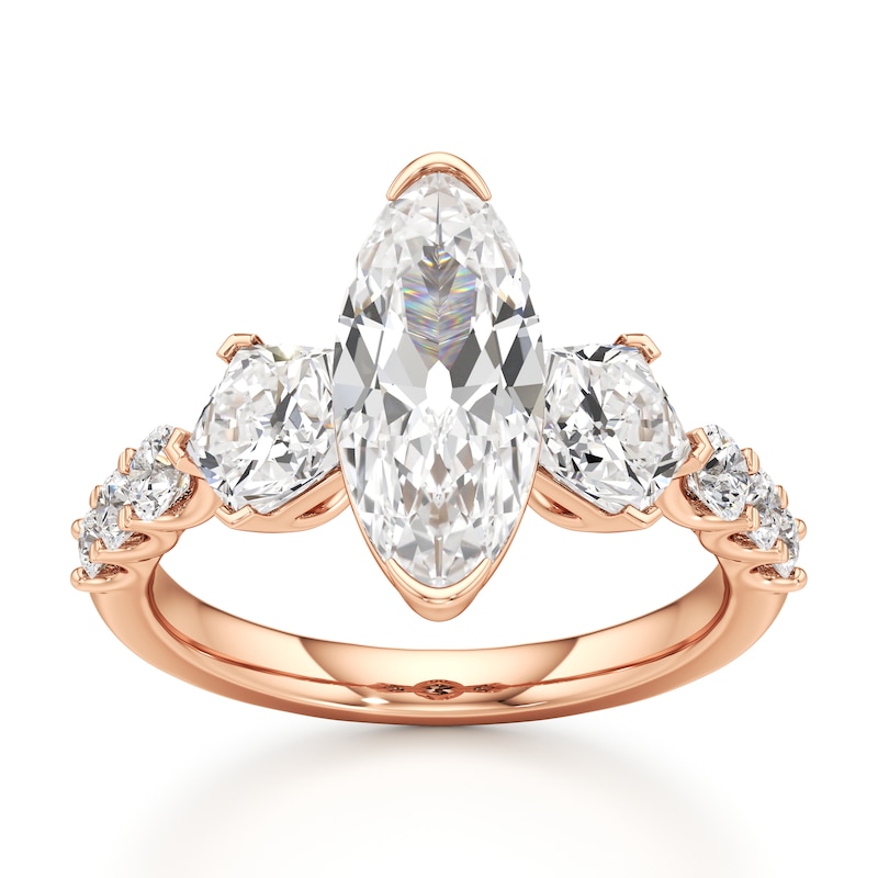Main Image 1 of J'Lure Moval Old-Cut Lab-Grown Diamond Engagement Ring 3-1/2 ct tw 18K Rose Gold