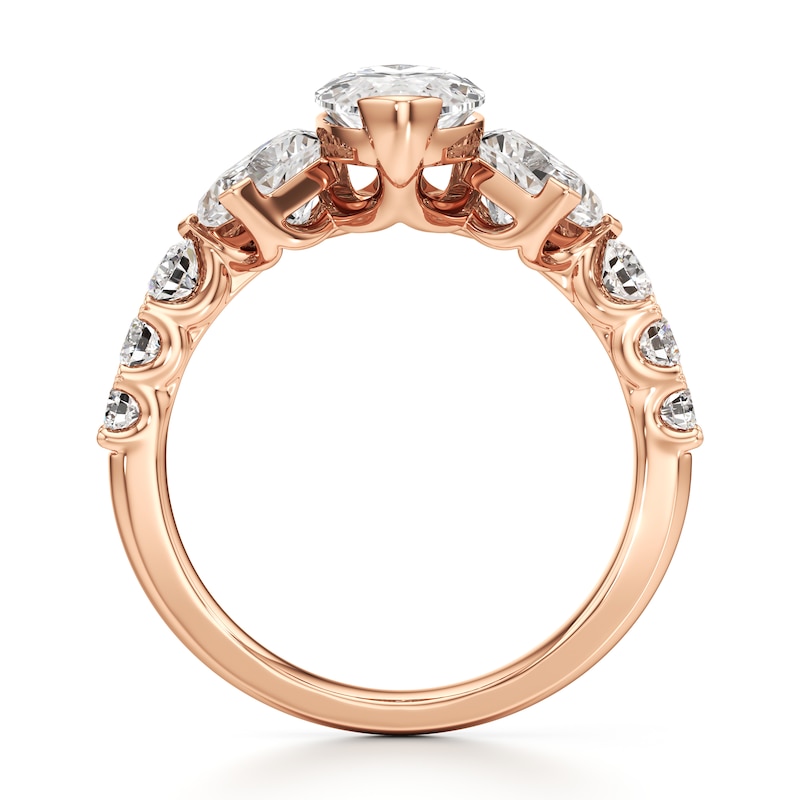 Main Image 2 of J'Lure Moval Old-Cut Lab-Grown Diamond Engagement Ring 3-1/2 ct tw 18K Rose Gold
