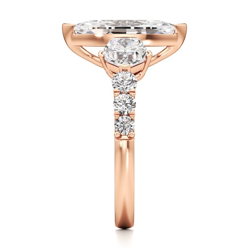Main Image 3 of J'Lure Moval Old-Cut Lab-Grown Diamond Engagement Ring 3-1/2 ct tw 18K Rose Gold