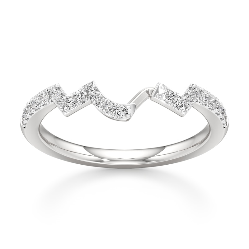 Main Image 1 of J'Lure Lab-Grown Diamond Angled Contour Wedding Band 1/5 ct tw 18K White Gold