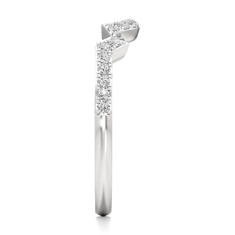 Main Image 3 of J'Lure Lab-Grown Diamond Angled Contour Wedding Band 1/5 ct tw 18K White Gold