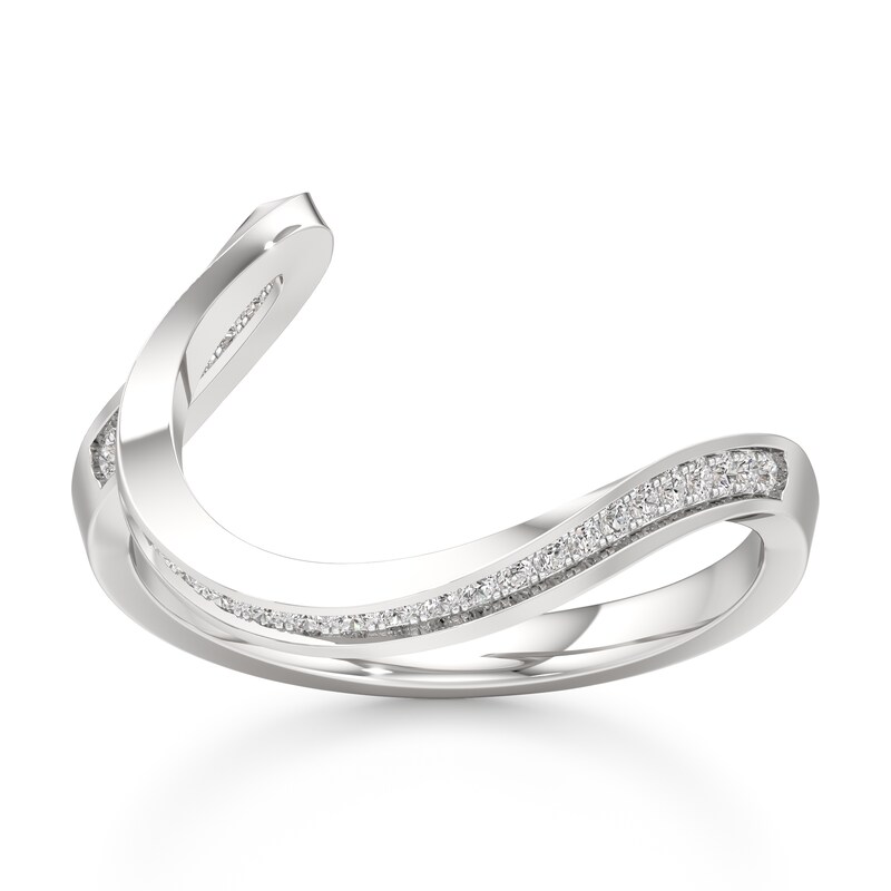Main Image 1 of J'Lure Lab-Grown Diamond Contour Wedding Band 1/6 ct tw 18K White Gold