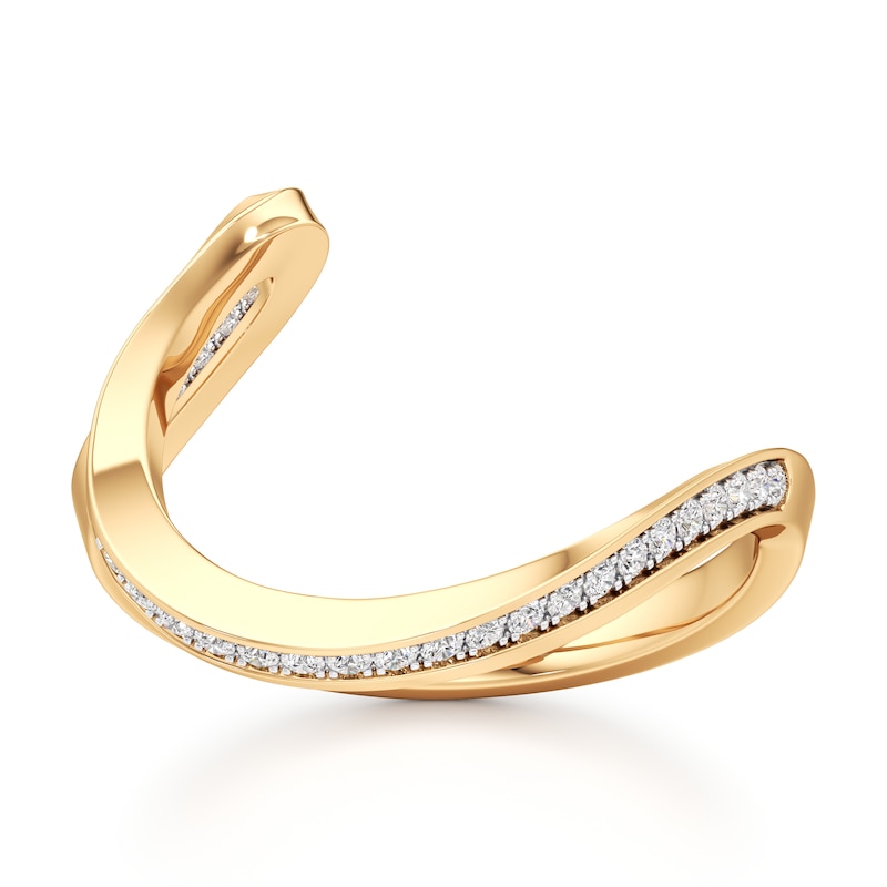 Main Image 1 of J'Lure Lab-Grown Diamond Contour Wedding Band 1/6 ct tw 18K Yellow Gold