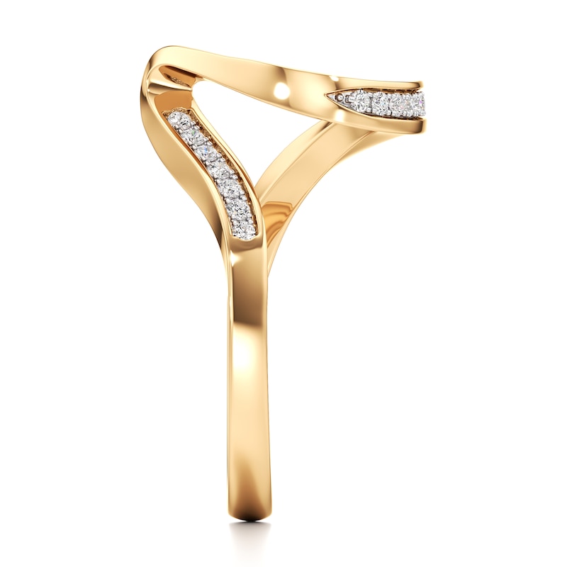 Main Image 3 of J'Lure Lab-Grown Diamond Contour Wedding Band 1/6 ct tw 18K Yellow Gold