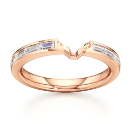J'Lure Baguette-Cut Lab-Grown Diamond Contour Wedding Band 1/3 ct tw 18K Rose Gold