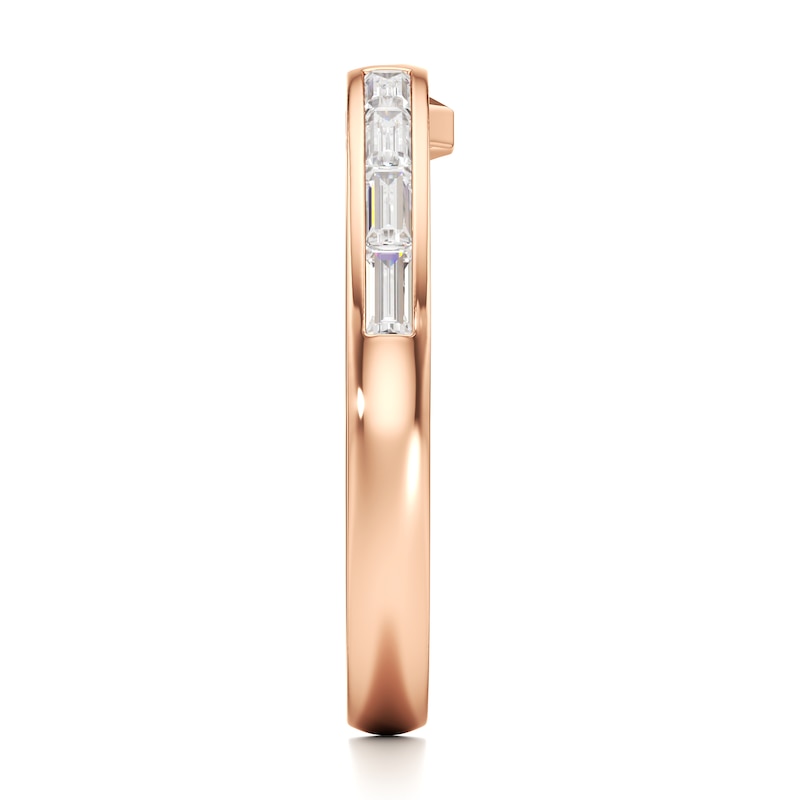 Main Image 3 of J'Lure Baguette-Cut Lab-Grown Diamond Contour Wedding Band 1/3 ct tw 18K Rose Gold