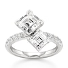 Thumbnail Image 1 of J'Lure Carre Step-Cut Two-Stone Lab-Grown Diamond Engagement Ring 3-3/8 ct tw 18K White Gold