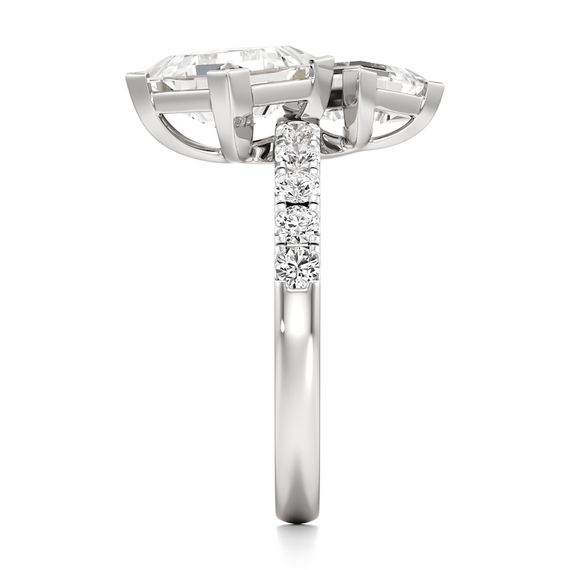 Main Image 3 of J'Lure Carre Step-Cut Two-Stone Lab-Grown Diamond Engagement Ring 3-3/8 ct tw 18K White Gold