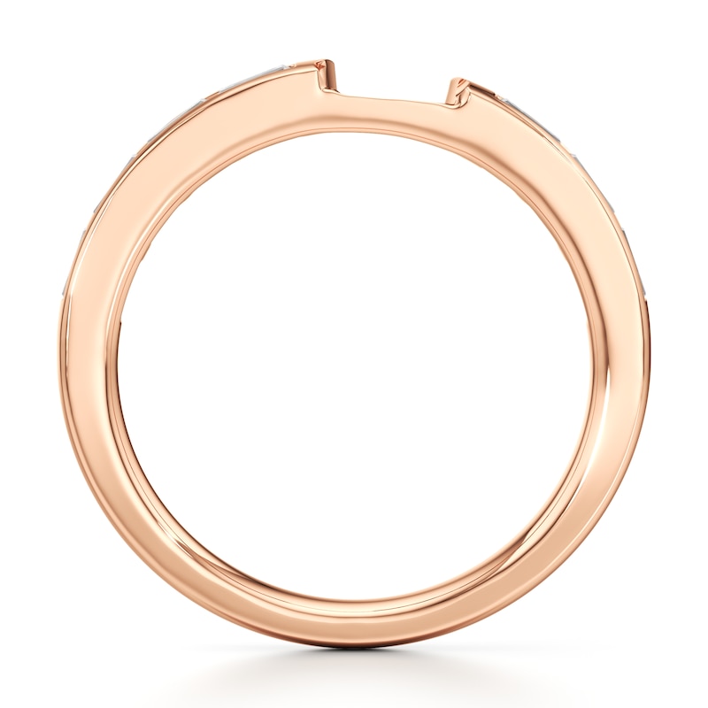 Main Image 2 of J'Lure Baguette-Cut Lab-Created Diamond Contour Wedding Band 1/3 ct tw 18K Rose Gold