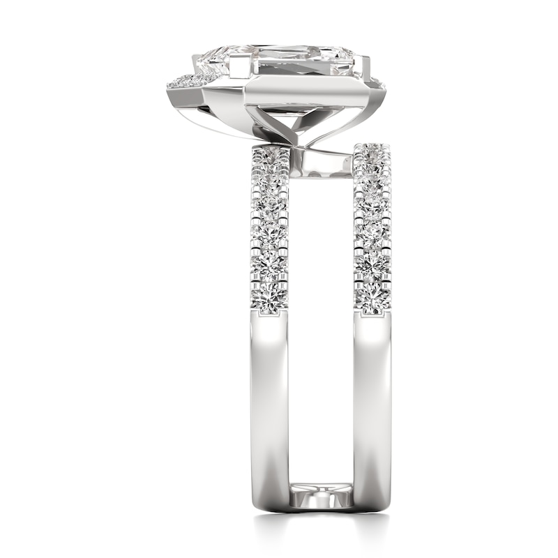 Main Image 3 of J'Lure Imperial-Emerald Step-Cut Lab-Grown Diamond Spiral Engagement Ring 2-5/8 ct tw 18K White Gold