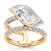 Thumbnail Image 1 of J'Lure Leaf Step-Cut Lab-Grown Diamond Spiral Engagement Ring 3-3/4 ct tw 18K Yellow Gold