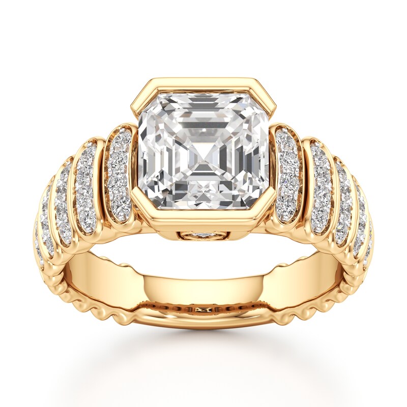 Main Image 1 of J'Lure Square-Emerald Step-Cut Lab-Grown Diamond Engagement Ring 3-1/2 ct tw 18K Yellow Gold