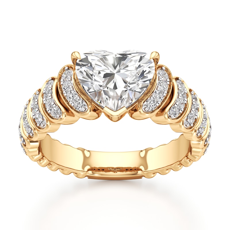 Main Image 1 of J'Lure Heart Brilliant-Cut Lab-Grown Diamond Engagement Ring 2-1/4 ct tw 18K Yellow Gold