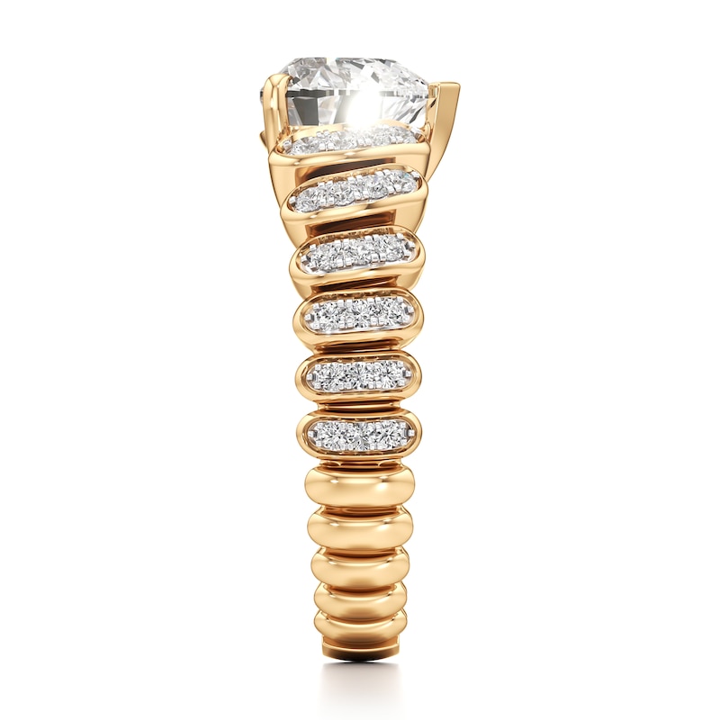Main Image 3 of J'Lure Heart Brilliant-Cut Lab-Grown Diamond Engagement Ring 2-1/4 ct tw 18K Yellow Gold