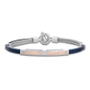 Thumbnail Image 1 of Baraka Men's Layered Cord Diamond Accent Bracelet Stainless Steel, Dark Blue Ion Plating & 18K Rose Gold 7.75"
