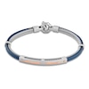 Thumbnail Image 4 of Baraka Men's Layered Cord Diamond Accent Bracelet Stainless Steel, Dark Blue Ion Plating & 18K Rose Gold 7.75"