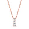 Thumbnail Image 1 of Lab-Grown Diamond Graduated Three-Stone Drop Necklace 1/4 ct tw 14K Rose Gold 18"