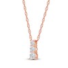 Thumbnail Image 2 of Lab-Grown Diamond Graduated Three-Stone Drop Necklace 1/4 ct tw 14K Rose Gold 18"