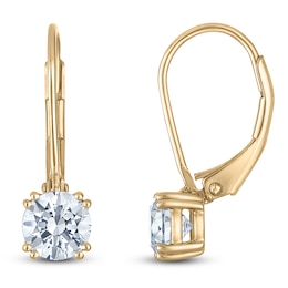 Round-Cut Lab-Grown Diamond Solitaire Drop Earrings 1-1/2 ct tw 14K Yellow Gold (SI2/F)