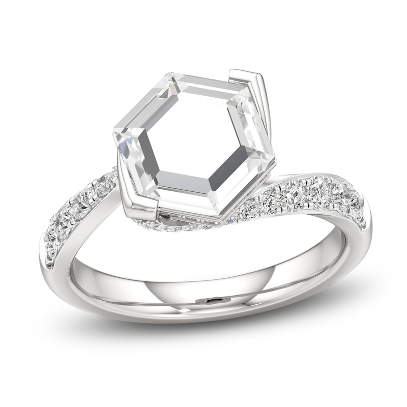 Main Image 1 of J'Lure Hexagon Portrait-Cut Lab-Grown Diamond Engagement Ring 2-1/2 ct tw 18K White Gold