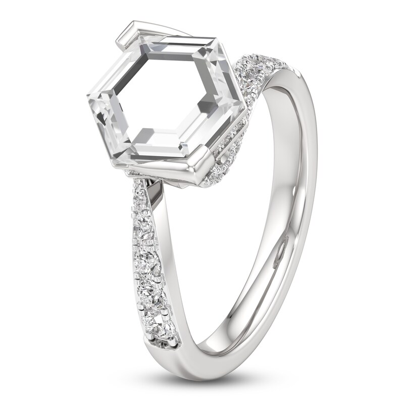 Main Image 2 of J'Lure Hexagon Portrait-Cut Lab-Grown Diamond Engagement Ring 2-1/2 ct tw 18K White Gold