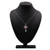 Thumbnail Image 4 of Heart-Shaped Lab-Created Ruby and White Lab-Created Sapphire Key Necklace Sterling Silver and 10K Rose Gold 18"